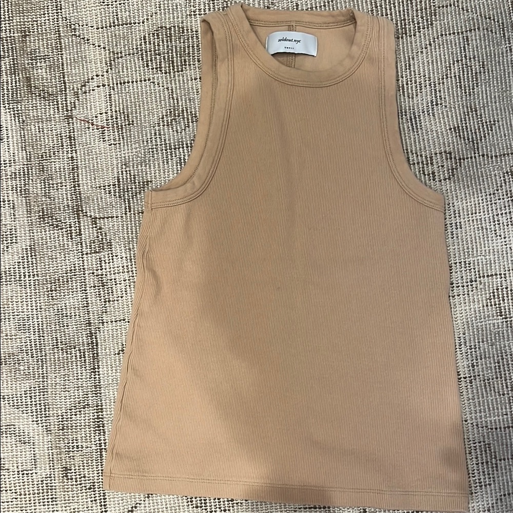 Soldout NYC Not So Basic Tank in Camel / Tan, size Small
